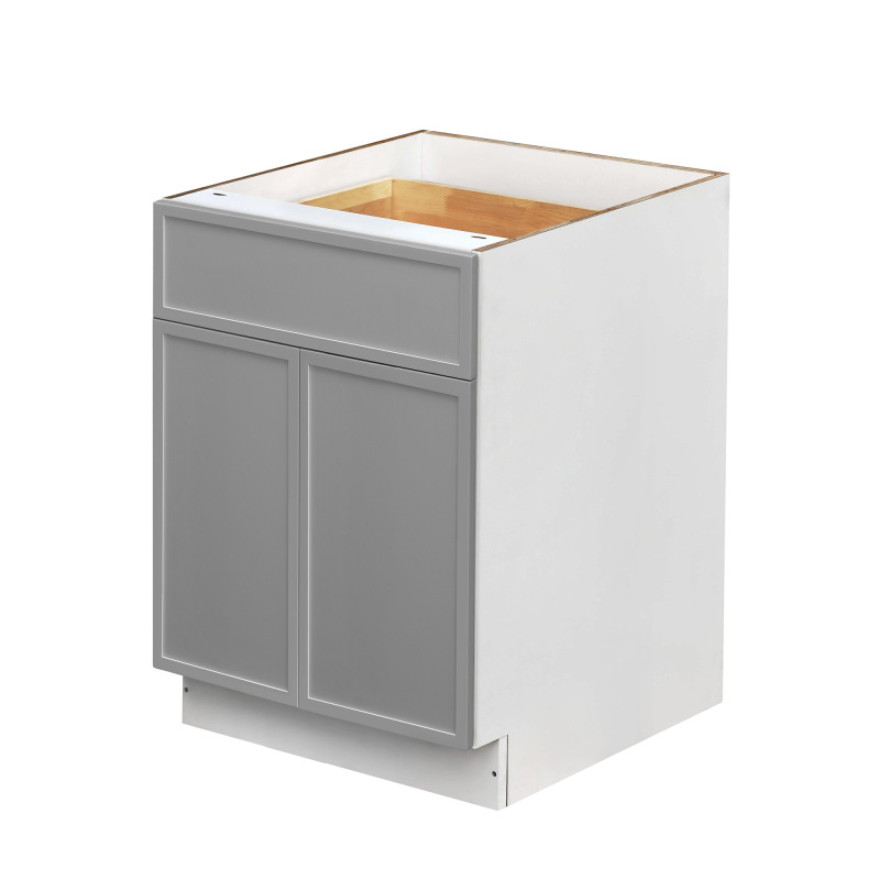 White Box Gray Slim - 27"W Standard Base Cabinet 2-Doors 1-Drawer 1-Adjustable Shelf