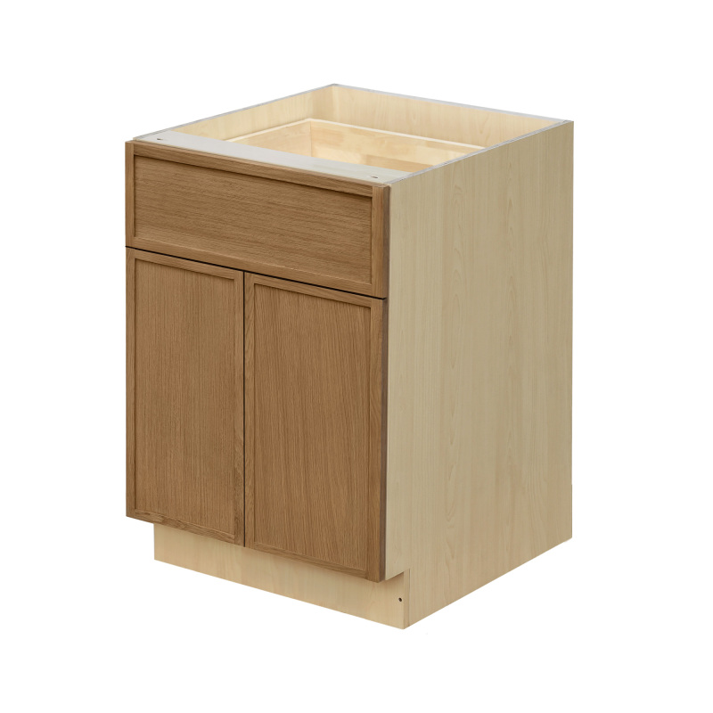 Shady Slim Oak - 27"W Standard Base Cabinet 2-Doors 1-Drawer 1-Adjustable Shelf