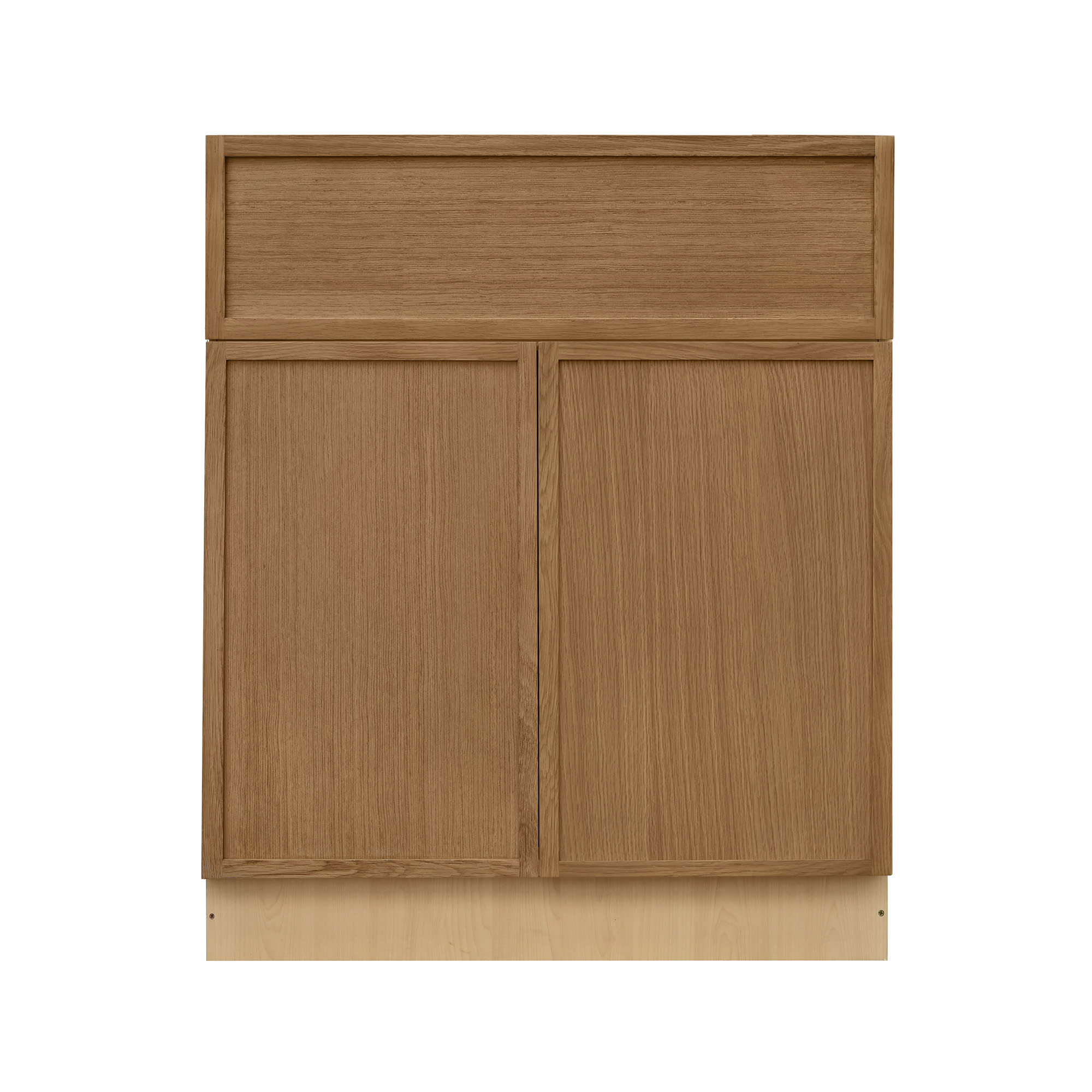 Natural Box Oak Slim - 27"W Standard Base Cabinet 2-Doors 1-Drawer 1-Adjustable Shelf