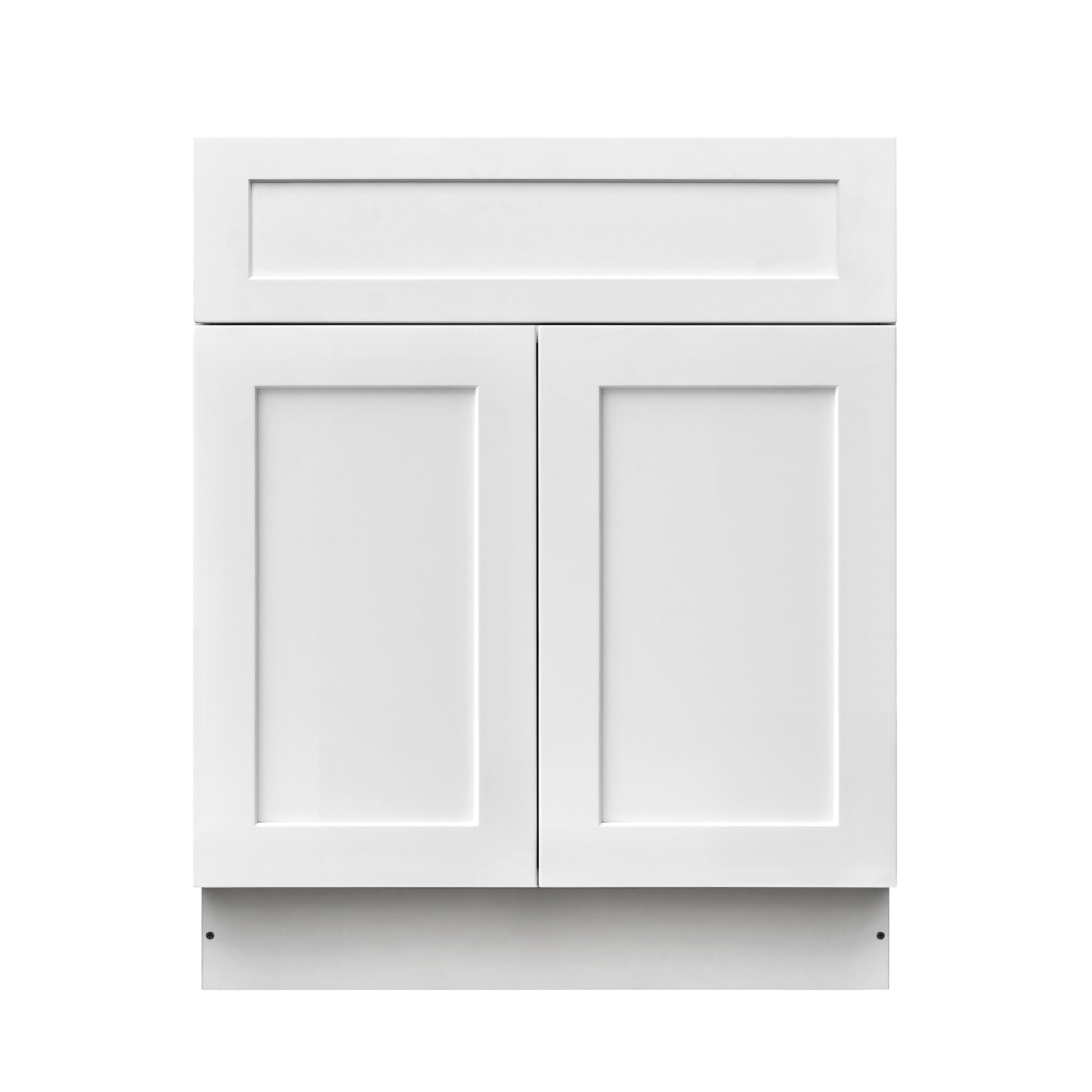 White Shaker - 27"W Standard Base Cabinet 2-Doors 1-Drawer 1-Adjustable Shelf