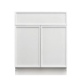 Slim White Shaker - 27"W Standard Base Cabinet 2-Doors 1-Drawer 1-Adjustable Shelf
