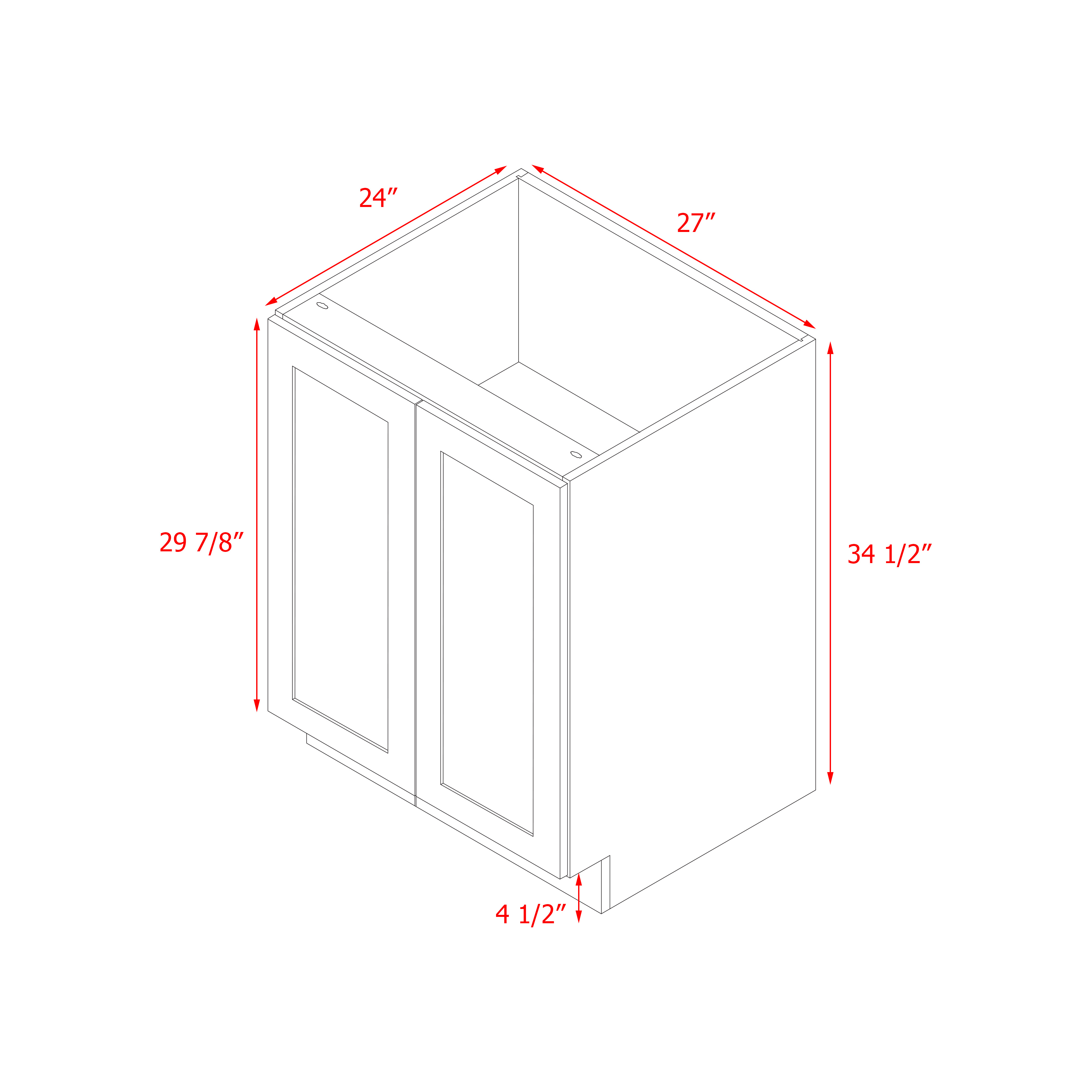Mallorca Dolphin Gray Shaker - 27"W Base Cabinet