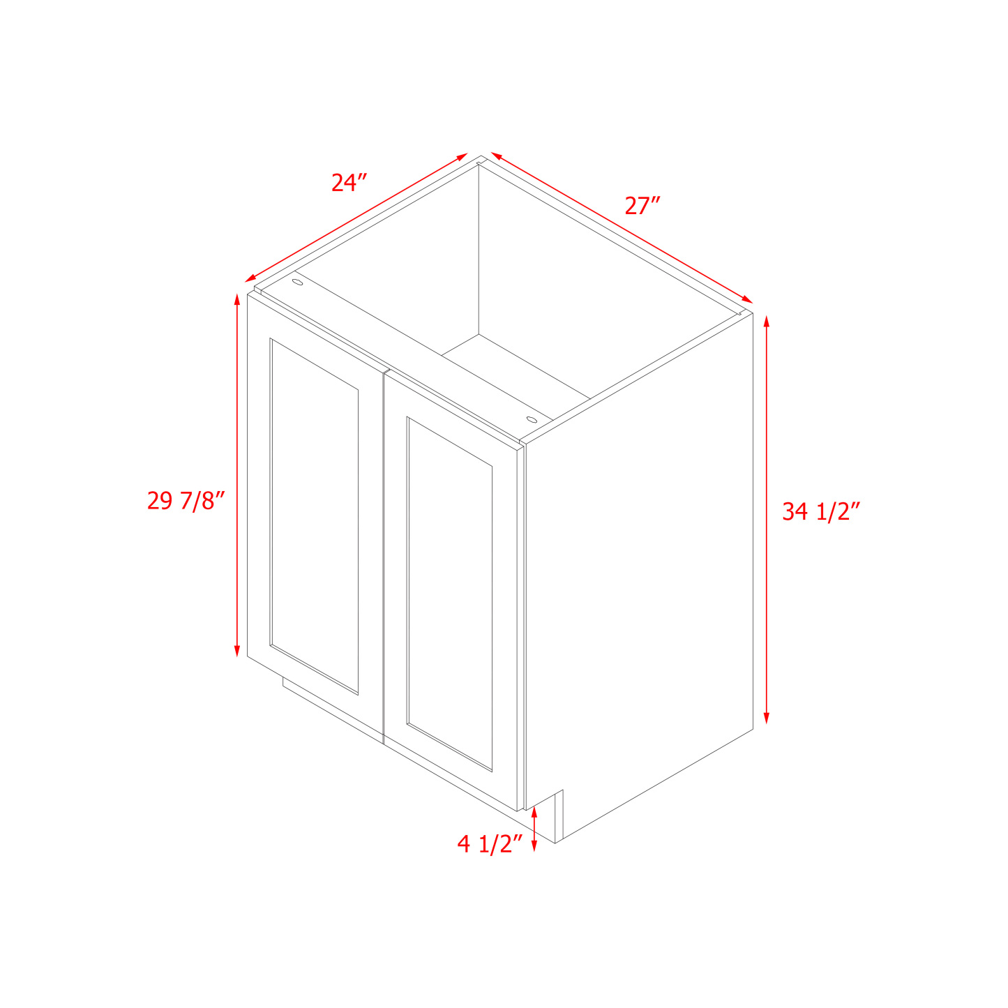 Mallorca Dolphin Gray Shaker - 27"W Base Cabinet