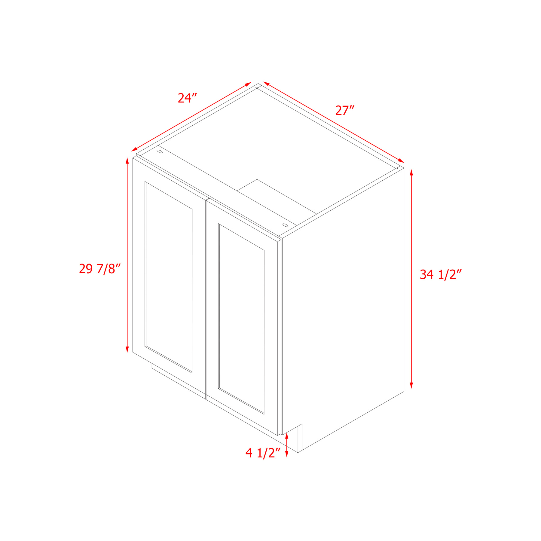 Mallorca Dolphin Gray Shaker - 27"W Base Cabinet