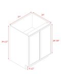 Shady Slim Oak - 27"W Full-Height Door Base Cabinet 2-Doors 1-Adjustable Shelf
