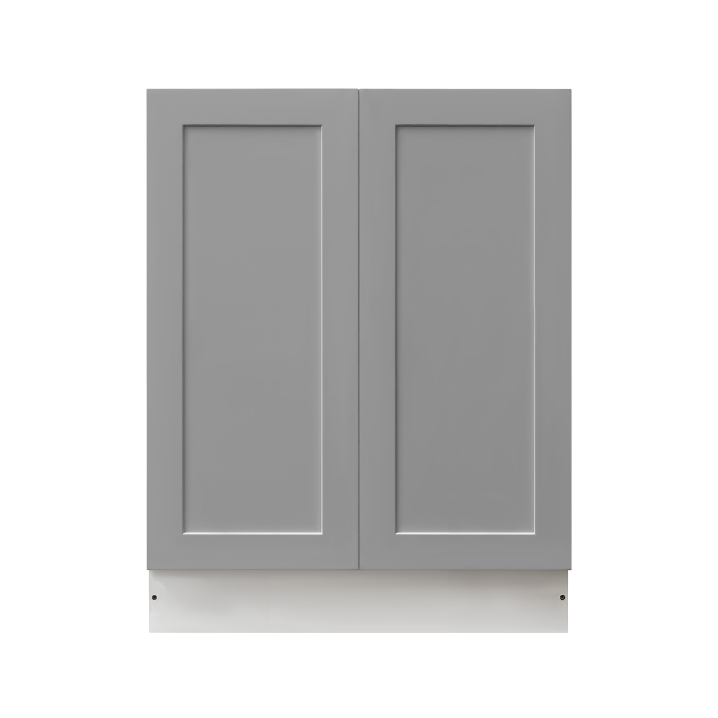 White Box Gray Shaker - 27"W Full-Height Door Base Cabinet 2-Doors 1-Adjustable Shelf