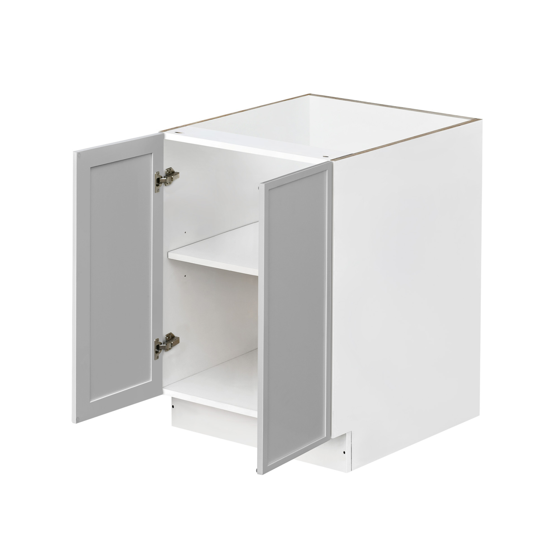 White Box Gray Slim - 27"W Full-Height Door Base Cabinet 2-Doors 1-Adjustable Shelf