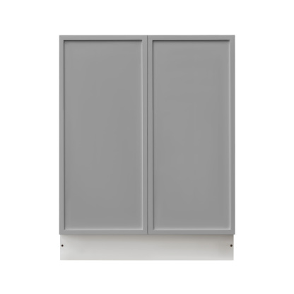 White Box Gray Slim - 27"W Full-Height Door Base Cabinet 2-Doors 1-Adjustable Shelf
