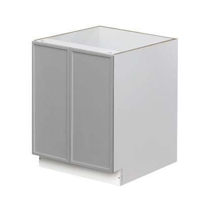 White Box Gray Slim - 27"W Full-Height Door Base Cabinet 2-Doors 1-Adjustable Shelf