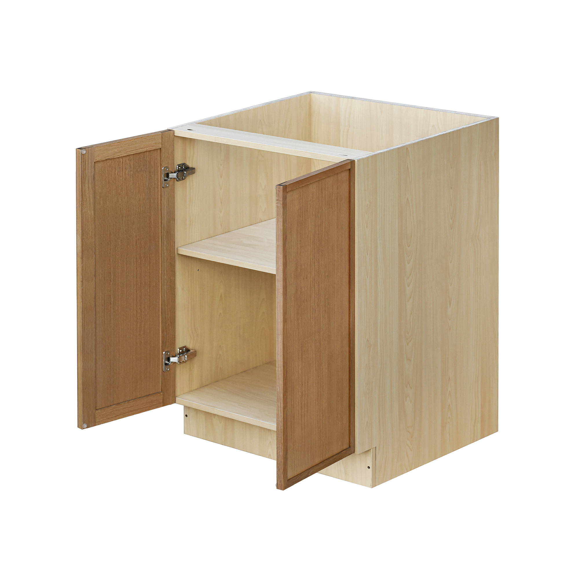 Shady Slim Oak - 27"W Full-Height Door Base Cabinet 2-Doors 1-Adjustable Shelf