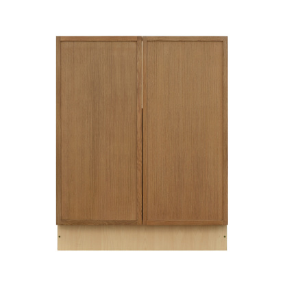 Natural Box Oak Slim - 27"W Full-Height Door Base Cabinet 2-Doors 1-Adjustable Shelf