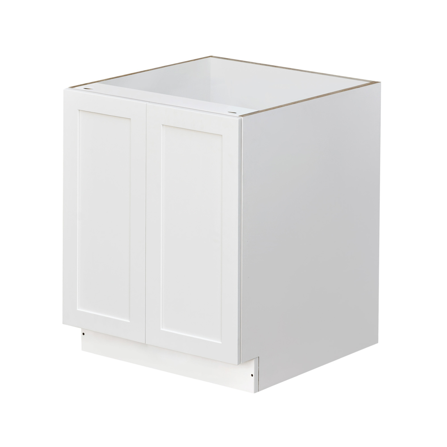 White Shaker - 27"W Full-Height Door Base Cabinet 2-Doors 1-Adjustable Shelf