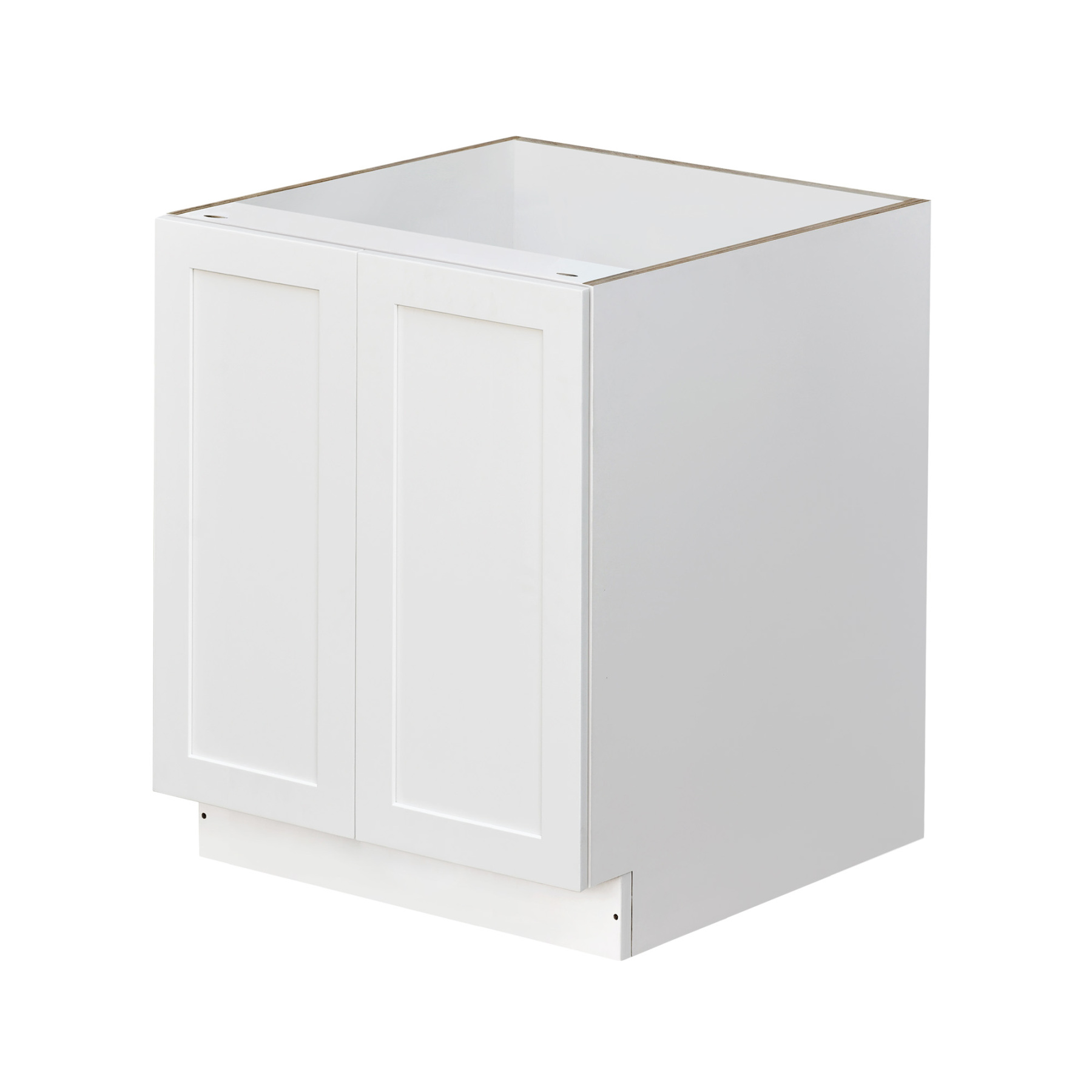 White Shaker - 27"W Full-Height Door Base Cabinet 2-Doors 1-Adjustable Shelf