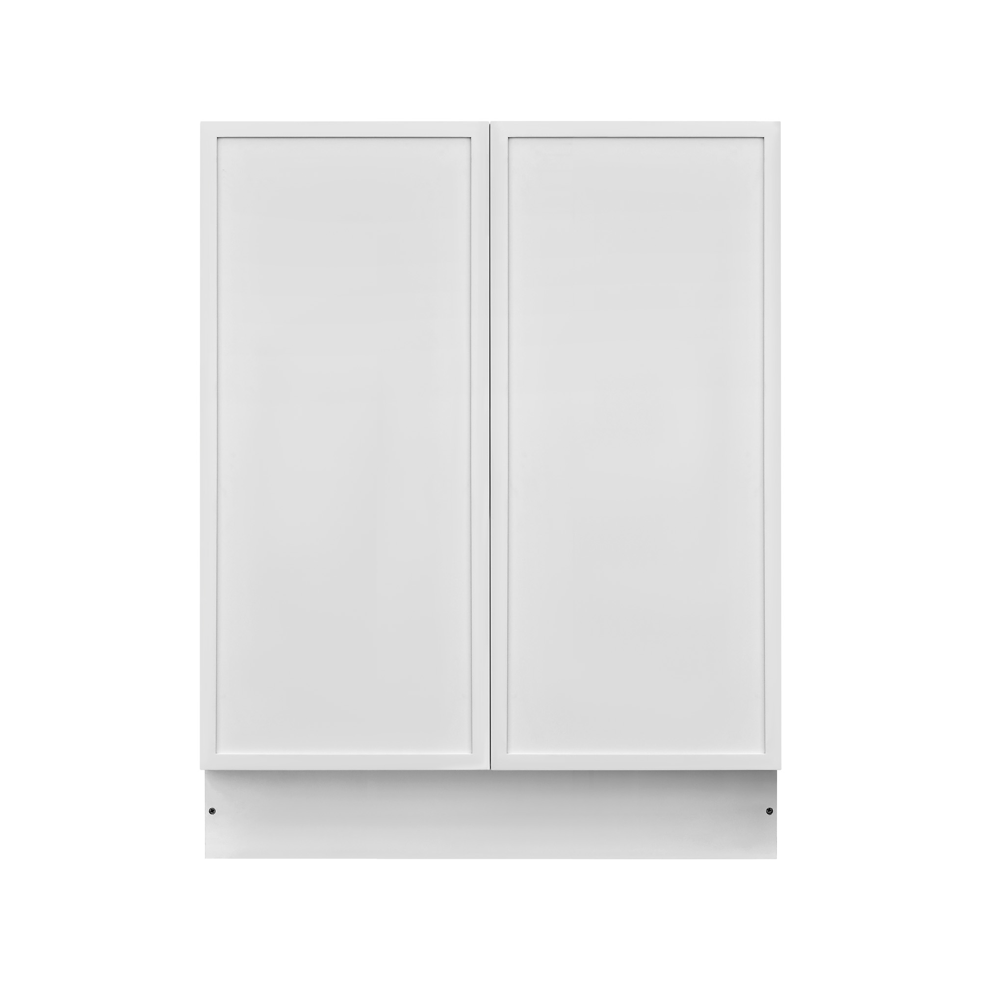 Slim White Shaker - 27"W Full-Height Door Base Cabinet 2-Doors 1-Adjustable Shelf