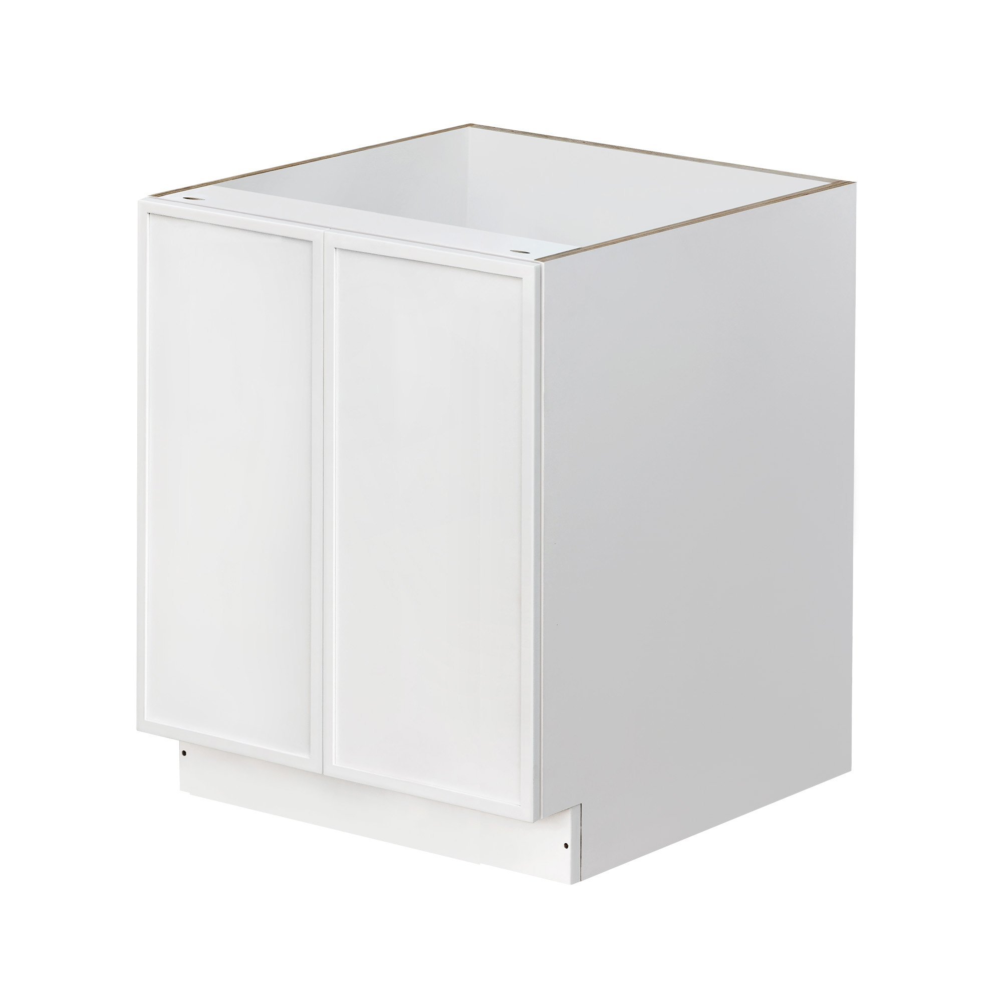 Slim White Shaker - 27"W Full-Height Door Base Cabinet 2-Doors 1-Adjustable Shelf