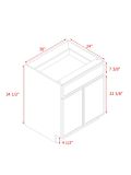 White Shaker Base Cabinet 2-Doors 1-Drawer 1-Adjustable Shelf