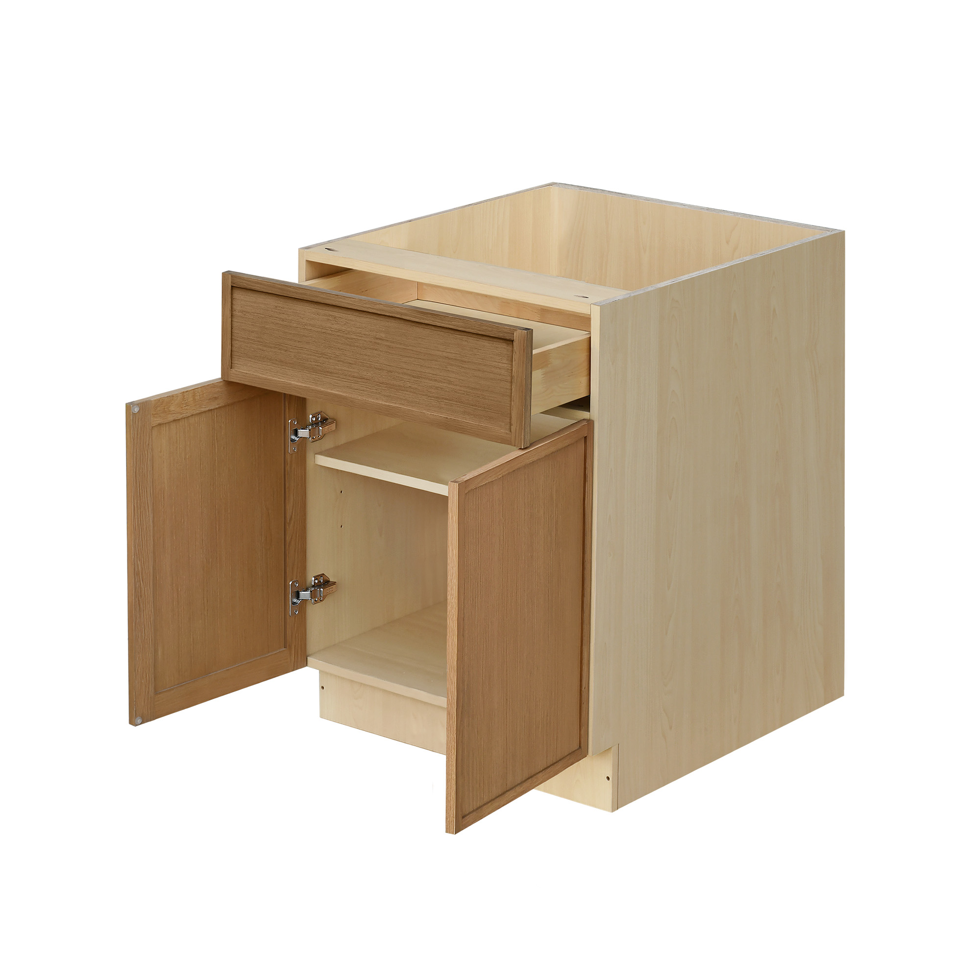 Shady Slim Oak - 30"W Standard Base Cabinet 2-Doors 1-Drawer 1-Adjustable Shelf