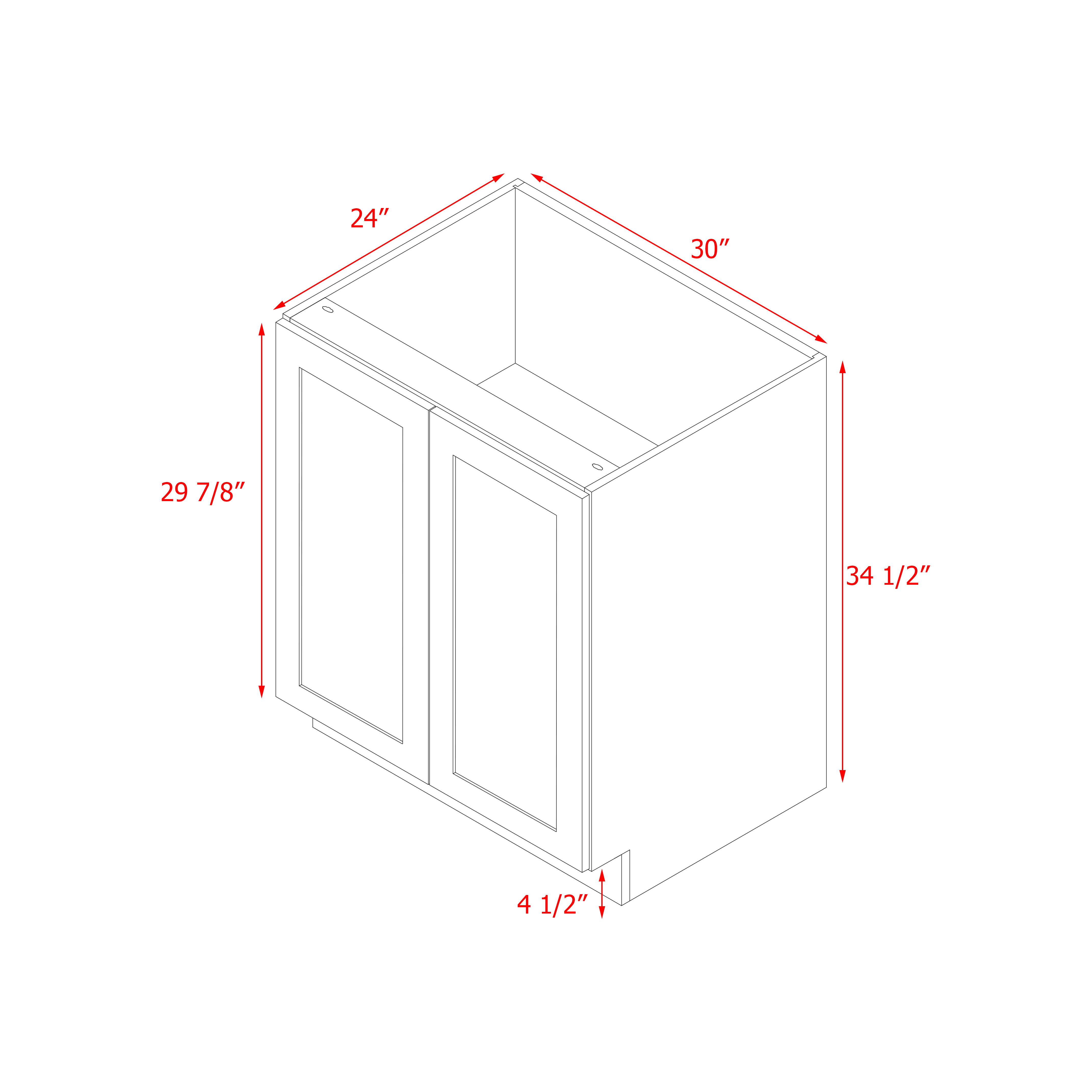 Mallorca Dolphin Gray Shaker - 30"W Base Cabinet