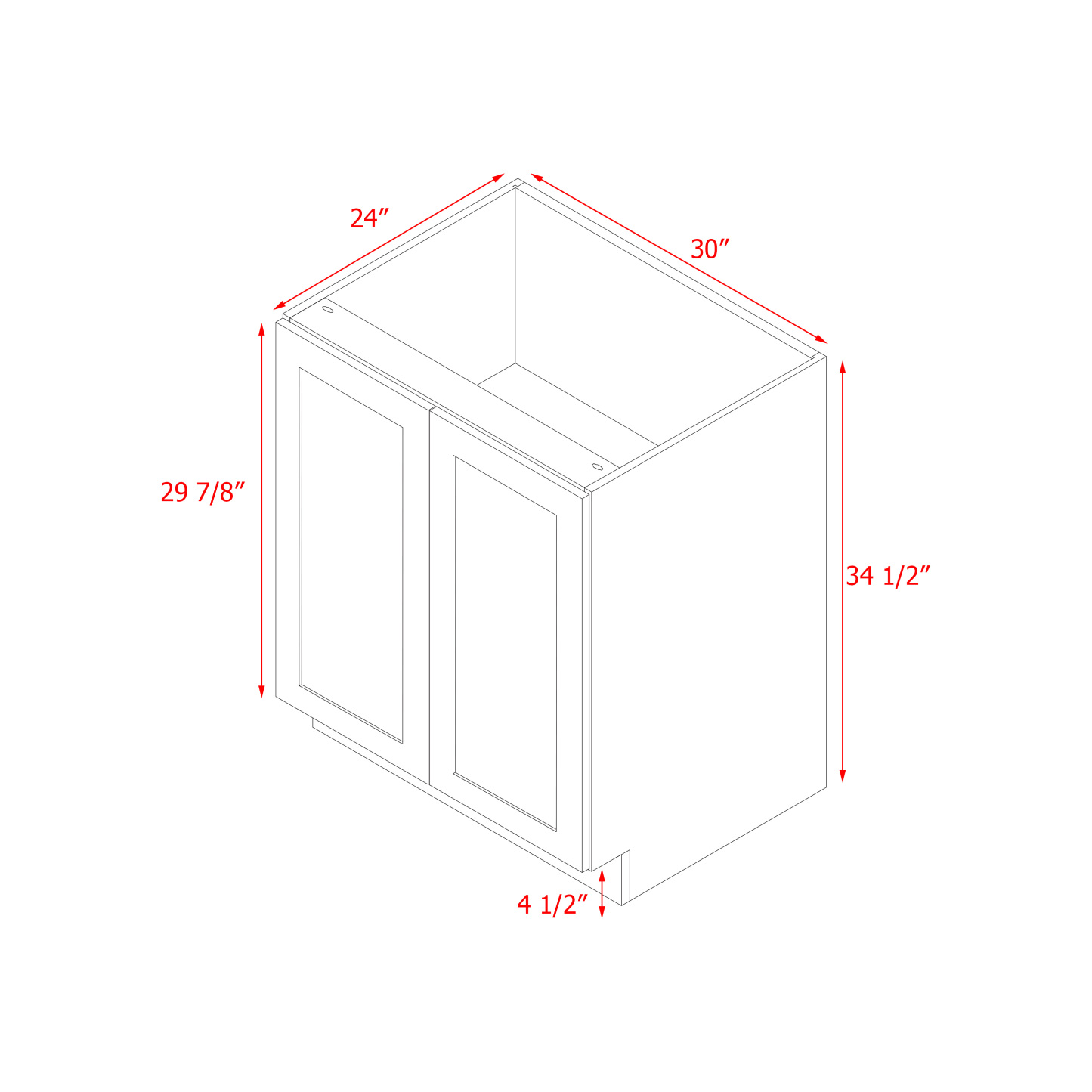 Mallorca Dolphin Gray Shaker - 30"W Base Cabinet