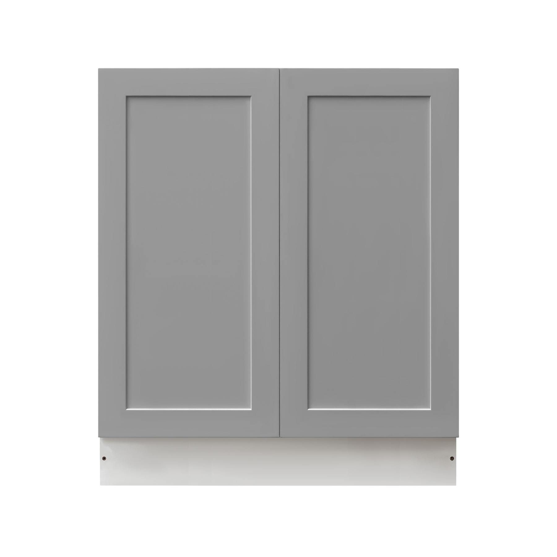 White Box Gray Shaker - 30"W Full-Height Door Base Cabinet 2-Doors 1-Adjustable Shelf