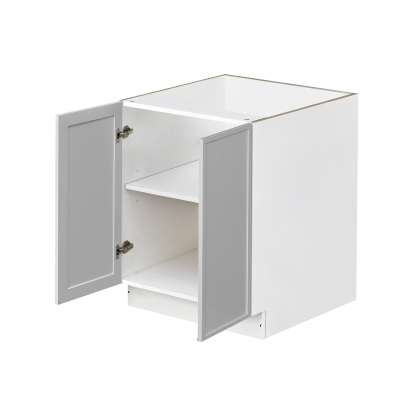 White Box Gray Slim - 30"W Full-Height Door Base Cabinet 2-Doors 1-Adjustable Shelf