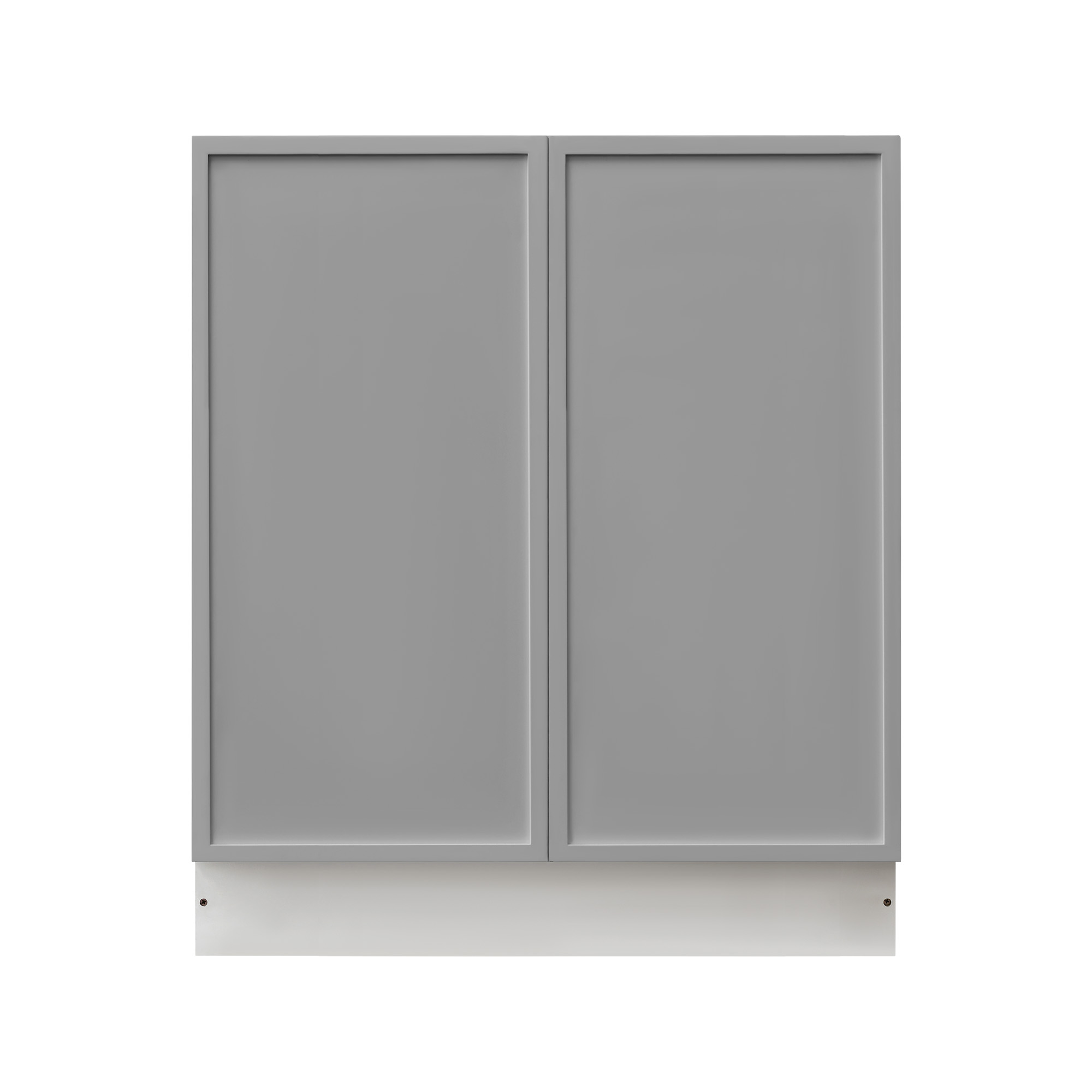White Box Gray Slim - 30"W Full-Height Door Base Cabinet 2-Doors 1-Adjustable Shelf