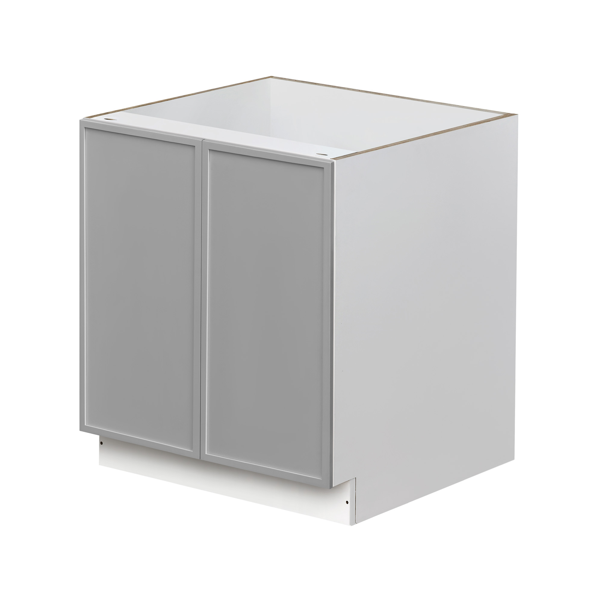 White Box Gray Slim - 30"W Full-Height Door Base Cabinet 2-Doors 1-Adjustable Shelf