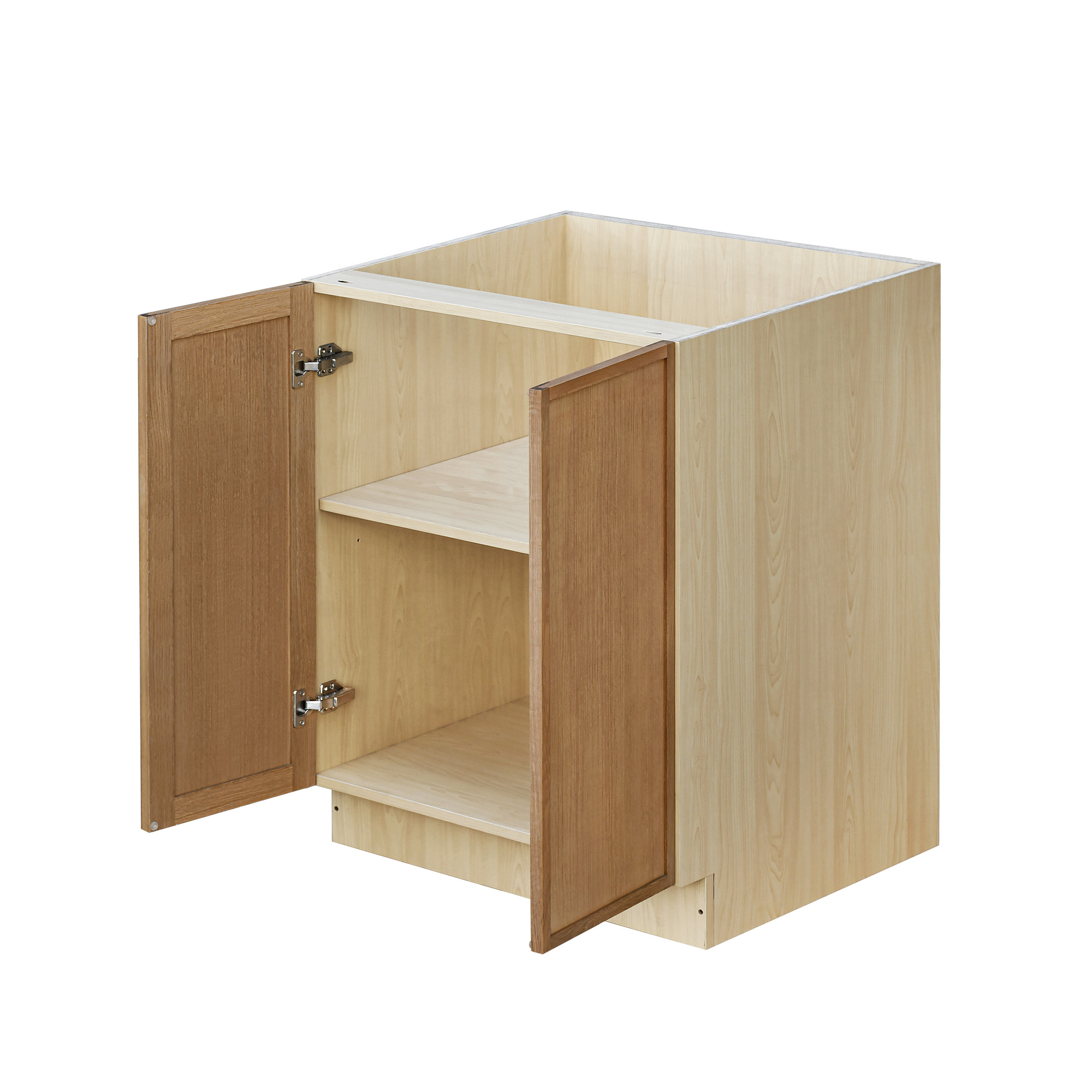 Shady Slim Oak - 30"W Full-Height Door Base Cabinet 2-Doors 1-Adjustable Shelf