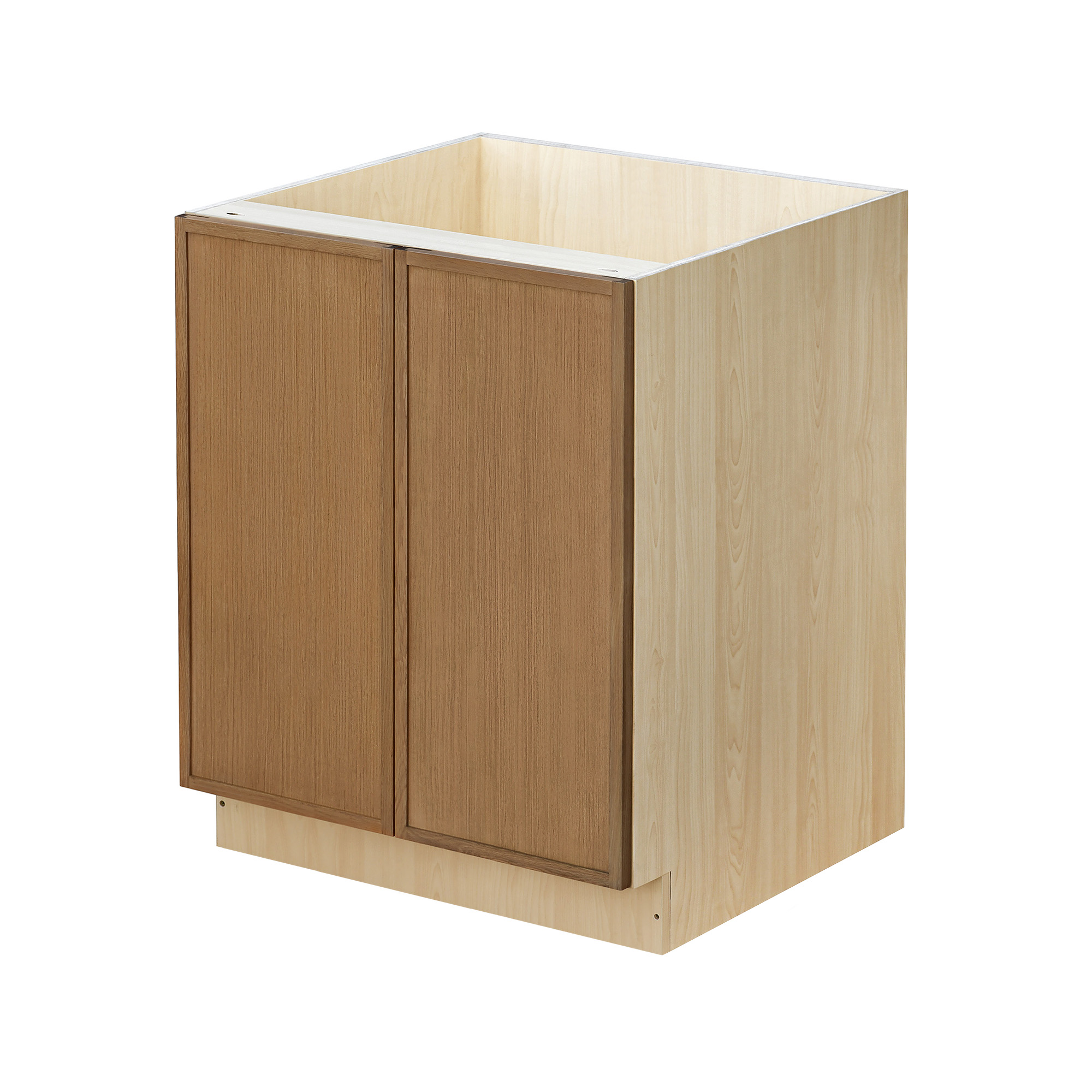 Natural Box Oak Slim - 30"W Full-Height Door Base Cabinet 2-Doors 1-Adjustable Shelf
