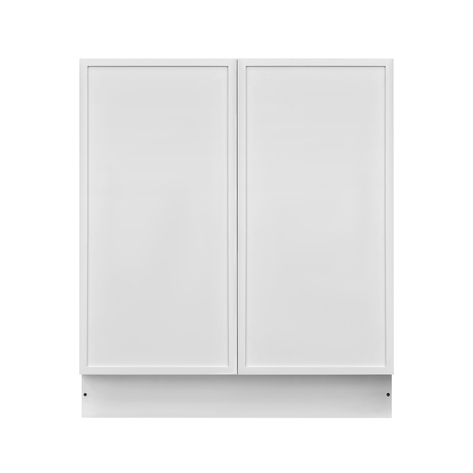 Slim White Shaker - 30"W Full-Height Door Base Cabinet 2-Doors 1-Adjustable Shelf