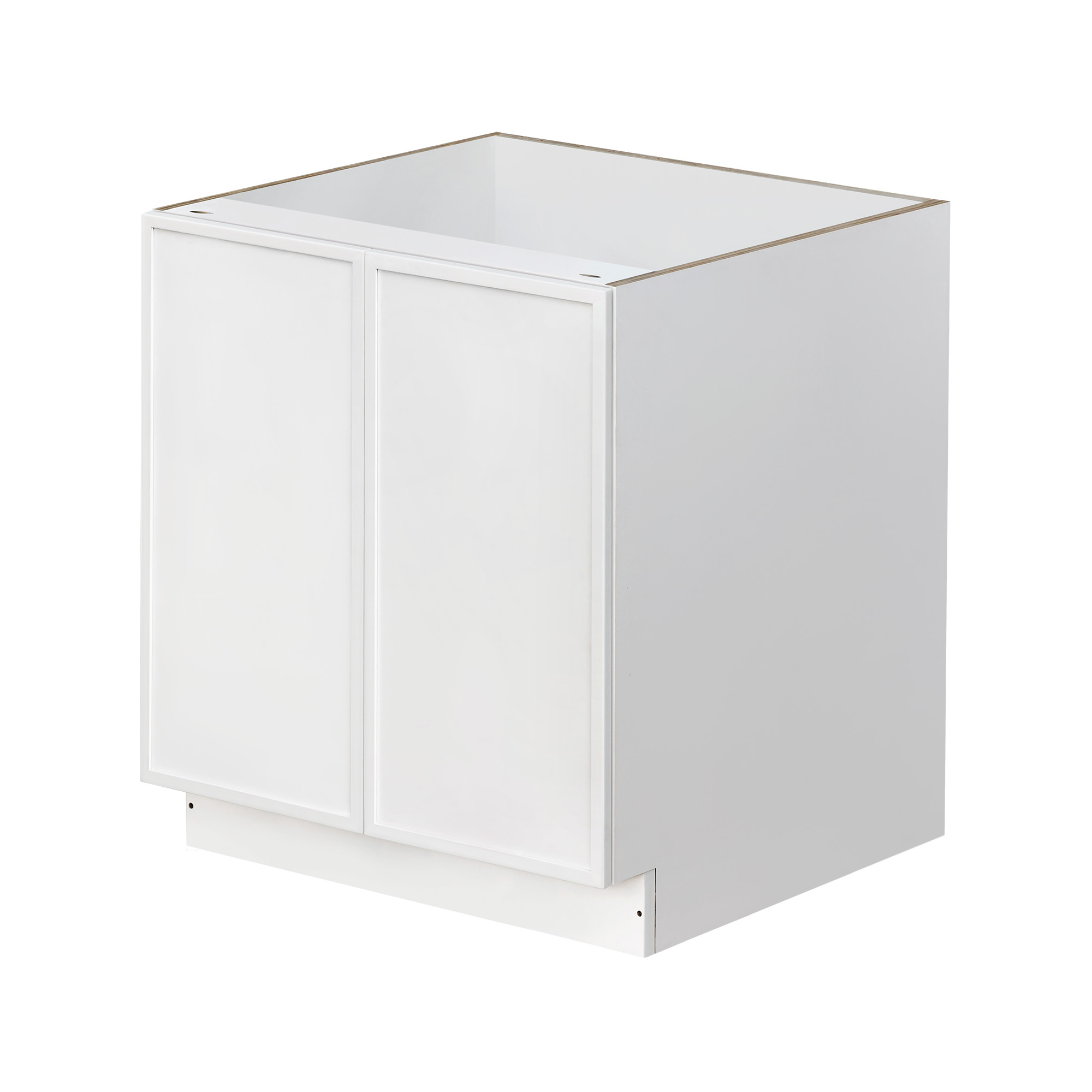 Slim White Shaker - 30"W Full-Height Door Base Cabinet 2-Doors 1-Adjustable Shelf