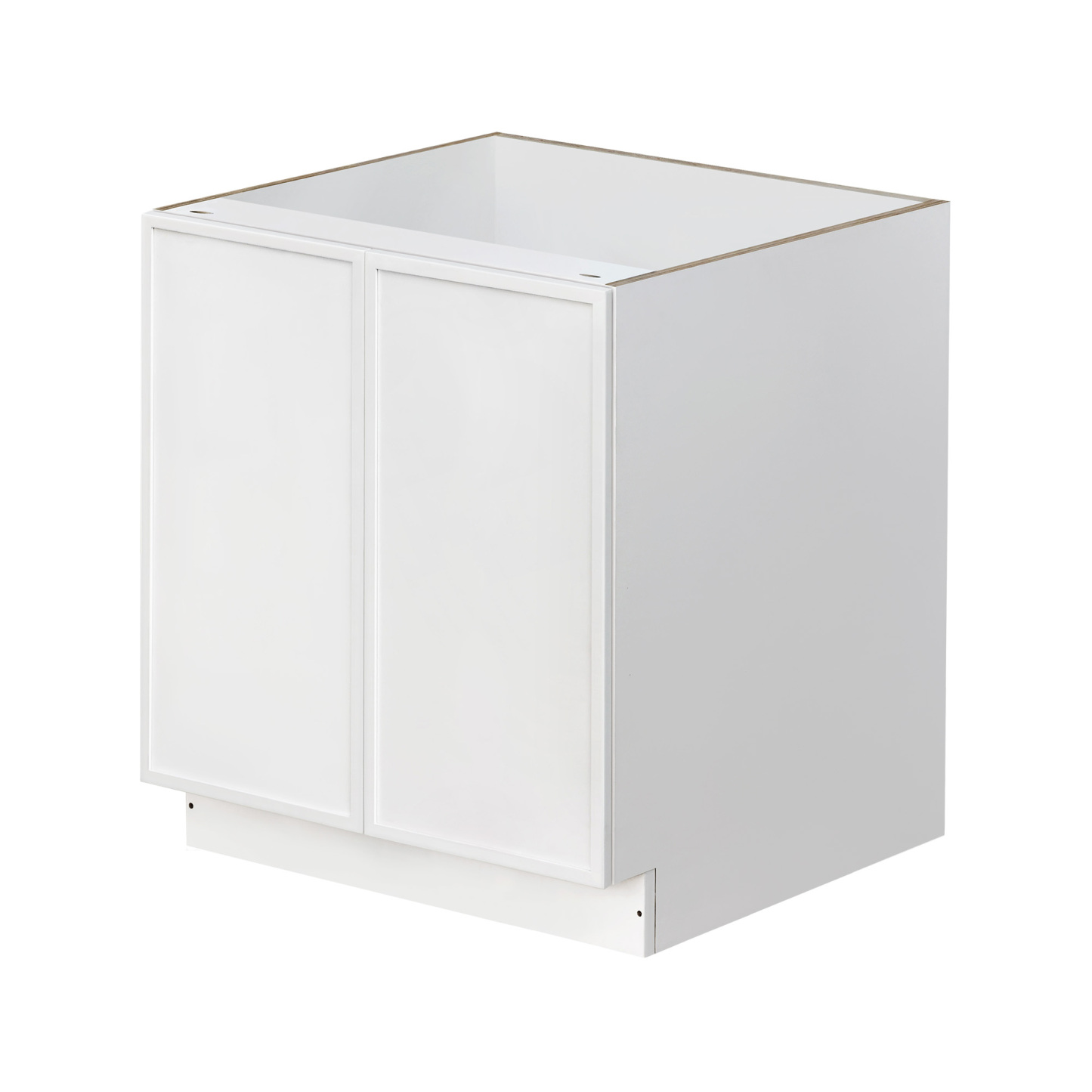 Slim White Shaker - 30"W Full-Height Door Base Cabinet 2-Doors 1-Adjustable Shelf