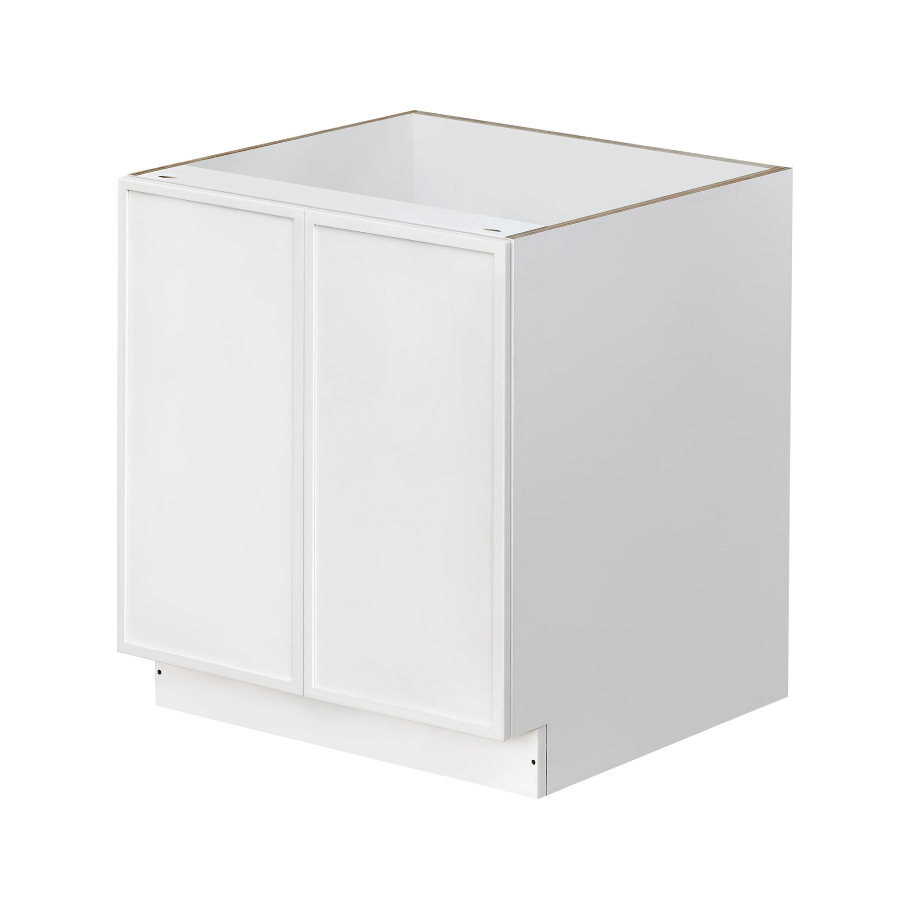 Slim White Shaker - 30"W Full-Height Door Base Cabinet 2-Doors 1-Adjustable Shelf