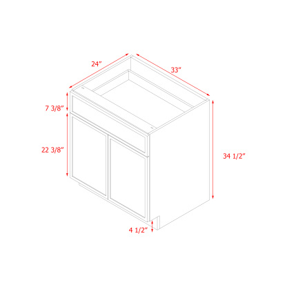 Shady Slim Gray Shaker - 33"W Base Cabinet