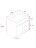 Shady Slim Oak - 33"W Standard Base Cabinet 2-Doors 1-Drawer 1-Adjustable Shelf