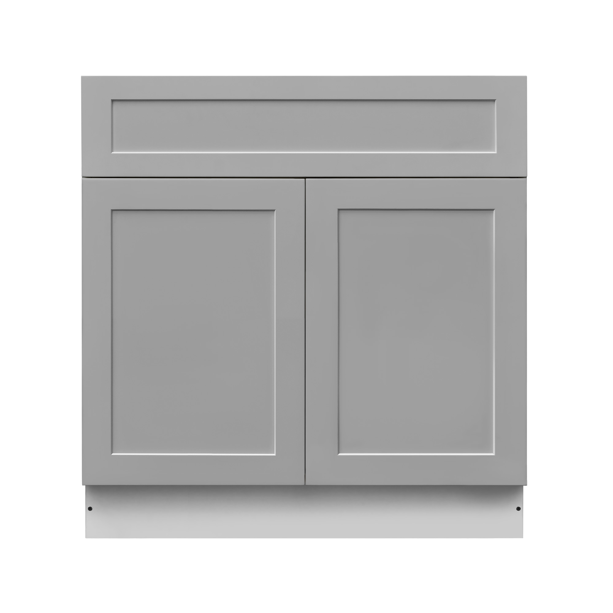 White Box Gray Shaker - 33"W Standard Base Cabinet 2-Doors 1-Drawer 1-Adjustable Shelf
