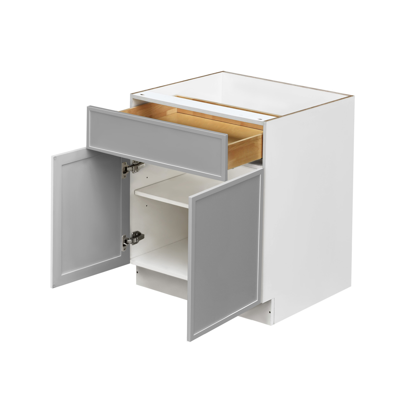 White Box Gray Slim - 33"W Standard Base Cabinet 2-Doors 1-Drawer 1-Adjustable Shelf