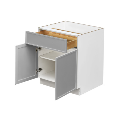 White Box Gray Slim - 33"W Standard Base Cabinet 2-Doors 1-Drawer 1-Adjustable Shelf