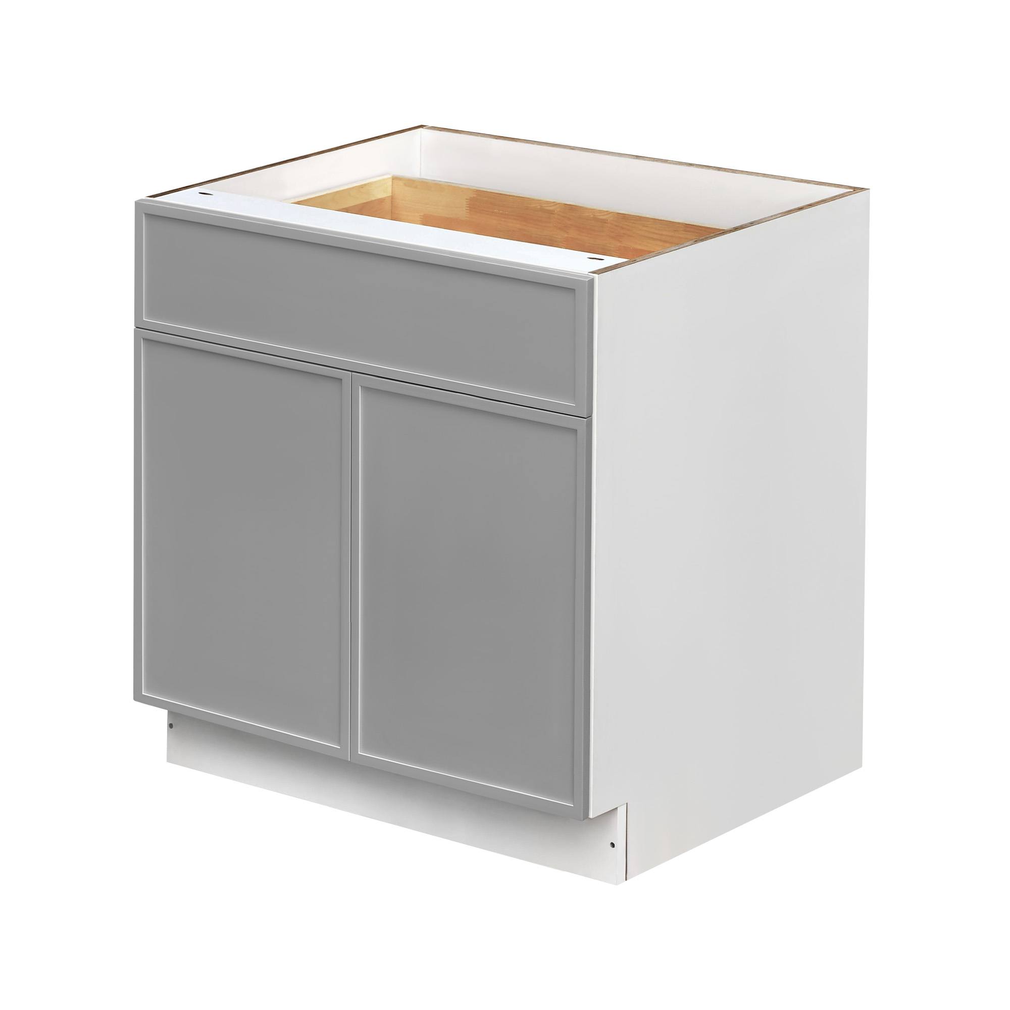 White Box Gray Slim - 33"W Standard Base Cabinet 2-Doors 1-Drawer 1-Adjustable Shelf