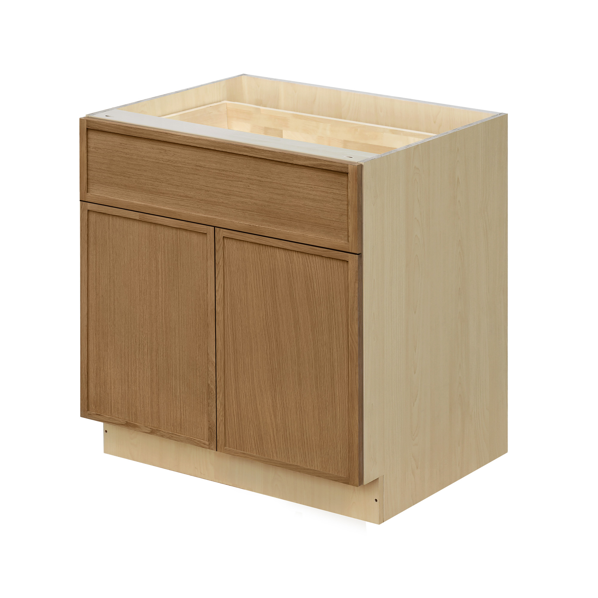 Natural Box Oak Slim - 33"W Standard Base Cabinet 2-Doors 1-Drawer 1-Adjustable Shelf
