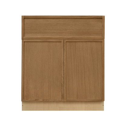 Natural Box Oak Slim - 33"W Standard Base Cabinet 2-Doors 1-Drawer 1-Adjustable Shelf