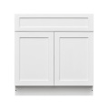 White Shaker - 33"W Standard Base Cabinet 2-Doors 1-Drawer 1-Adjustable Shelf