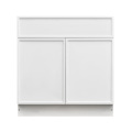 Slim White Shaker - 33"W Standard Base Cabinet 2-Doors 1-Drawer 1-Adjustable Shelf