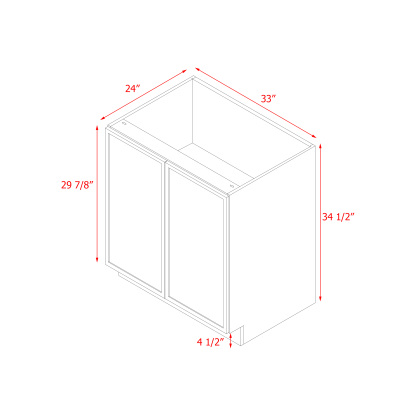 Shady Slim Gray Shaker - 33"W Base Cabinet
