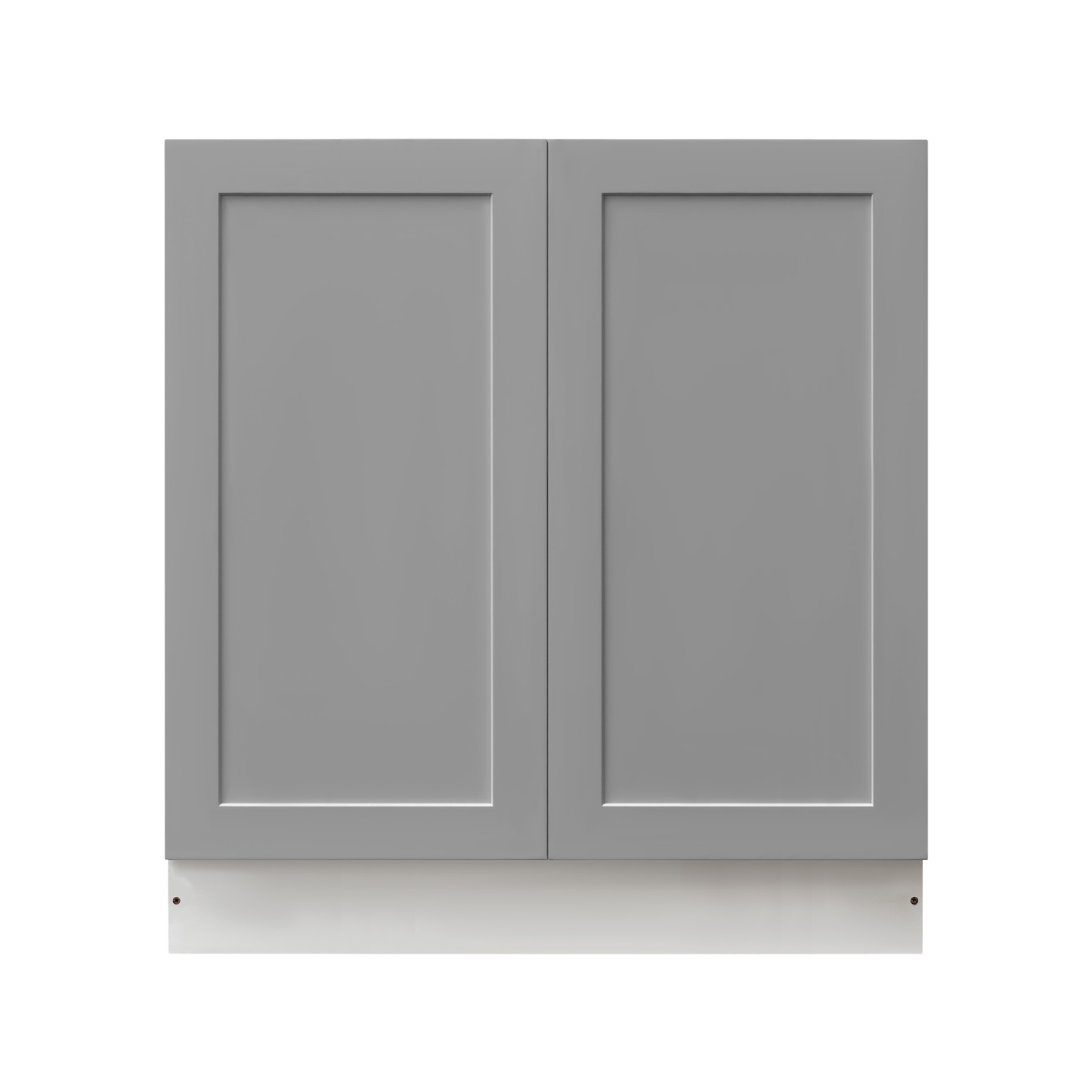 White Box Gray Shaker - 33"W Full-Height Door Base Cabinet 2-Doors 1-Adjustable Shelf
