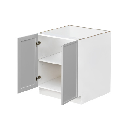 White Box Gray Slim - 33"W Full-Height Door Base Cabinet 2-Doors 1-Adjustable Shelf