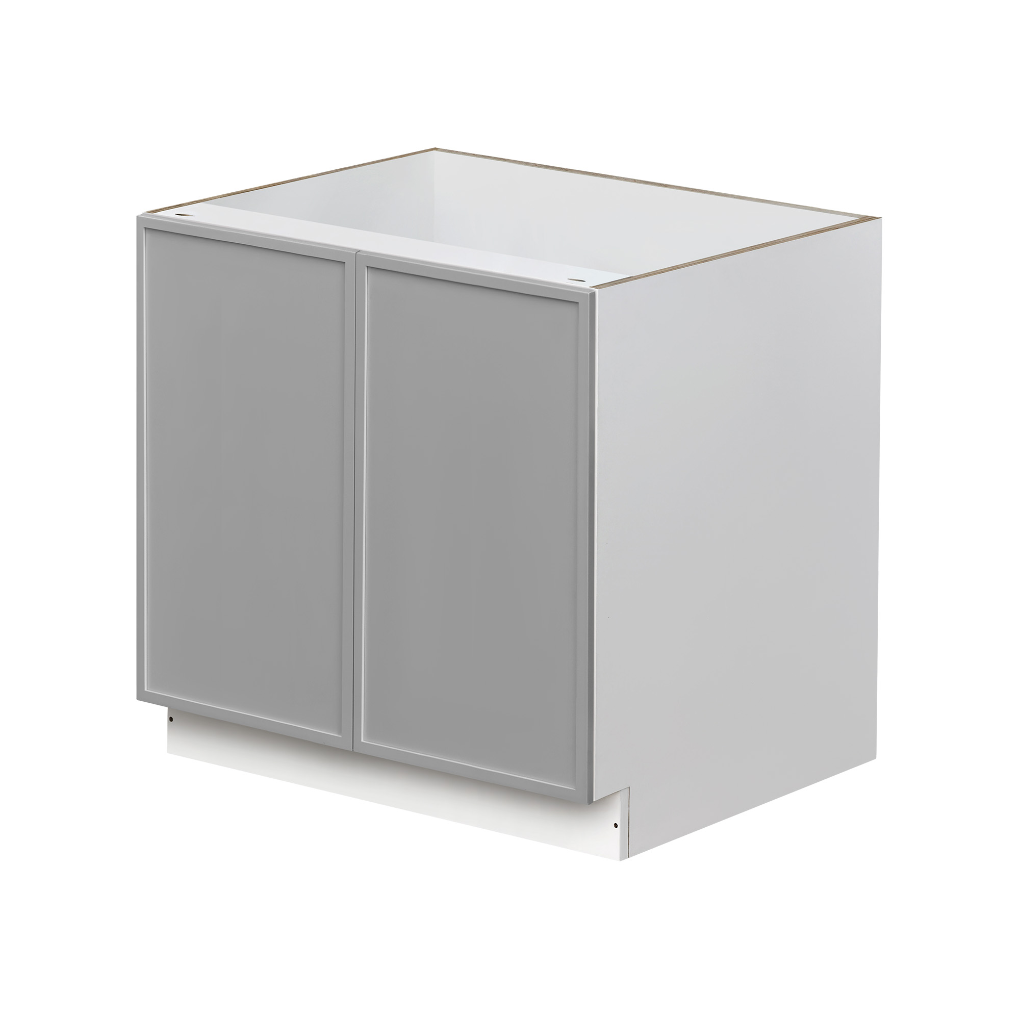 White Box Gray Slim - 33"W Full-Height Door Base Cabinet 2-Doors 1-Adjustable Shelf