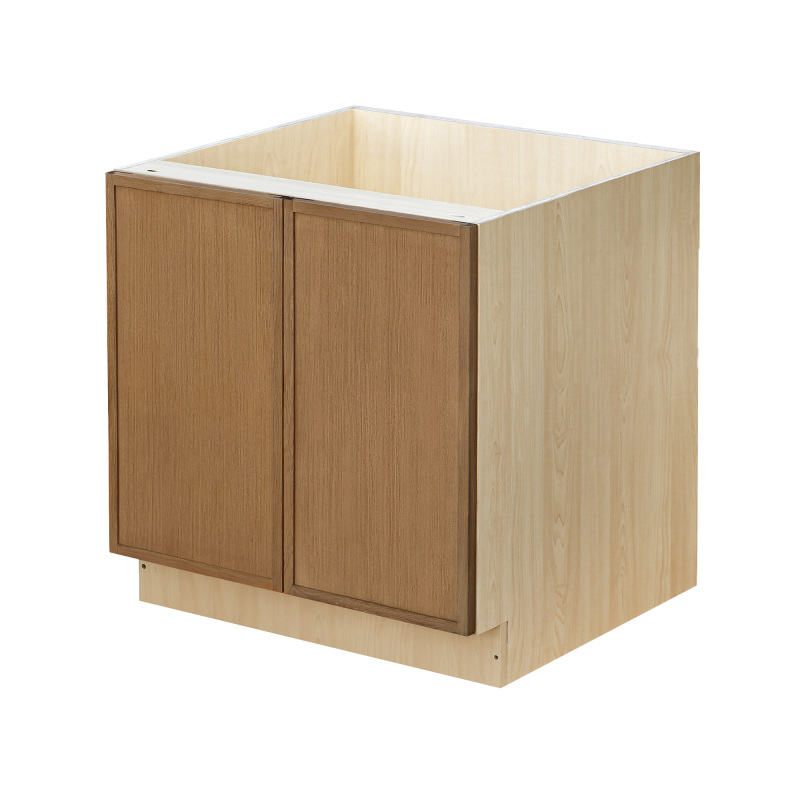 Shady Slim Oak - 33"W Full-Height Door Base Cabinet 2-Doors 1-Adjustable Shelf