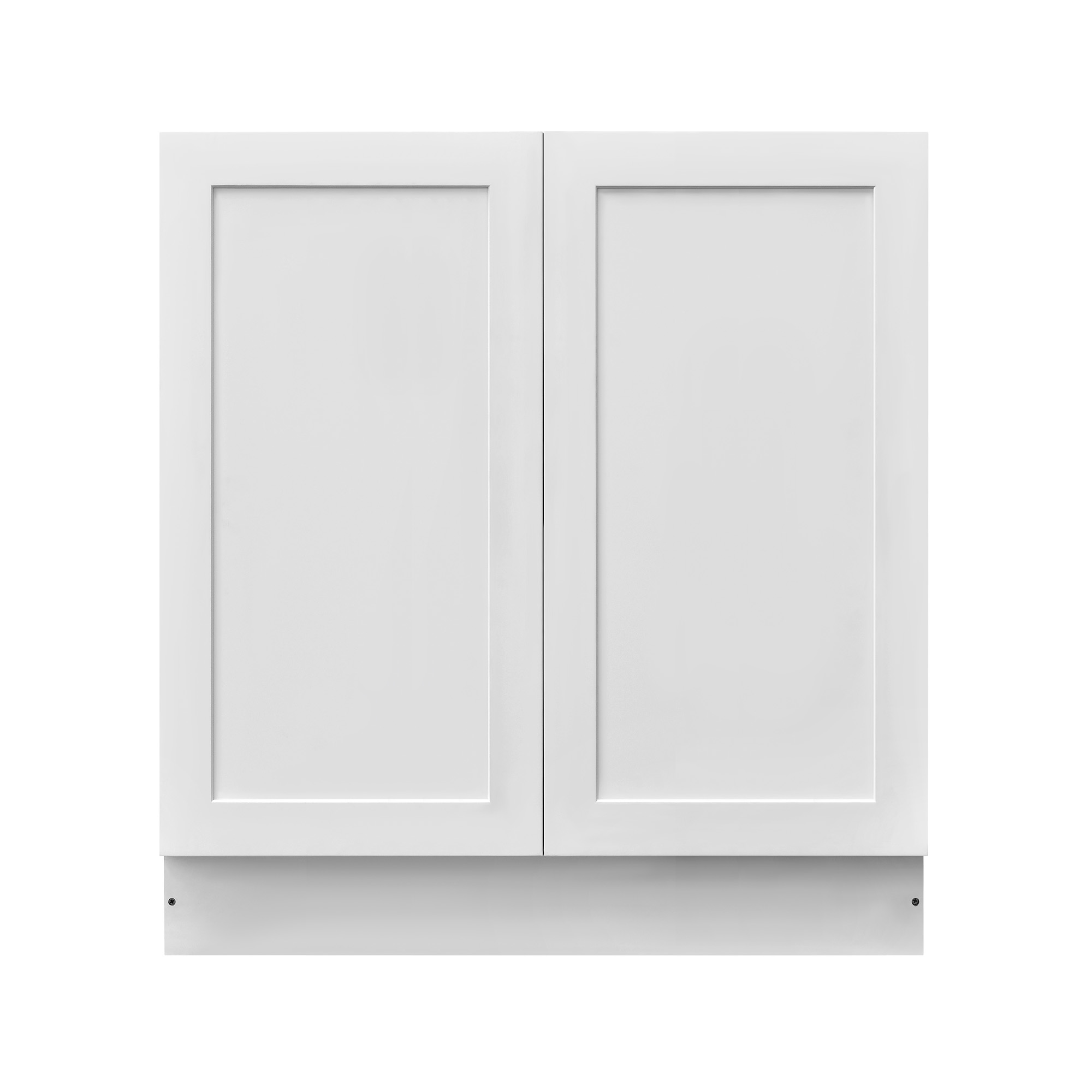 White Shaker - 33"W Full-Height Door Base Cabinet 2-Doors 1-Adjustable Shelf