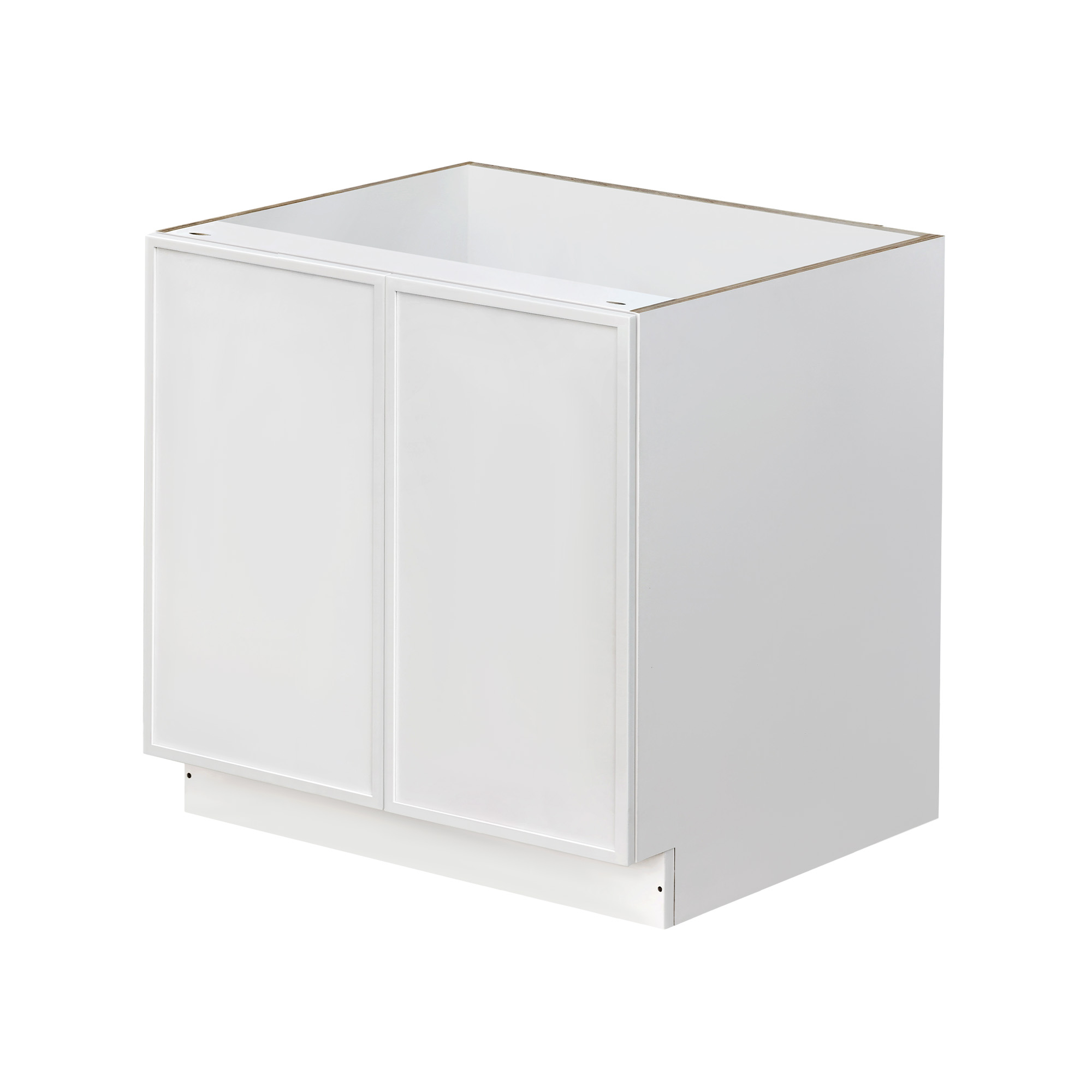 Slim White Shaker - 33"W Full-Height Door Base Cabinet 2-Doors 1-Adjustable Shelf
